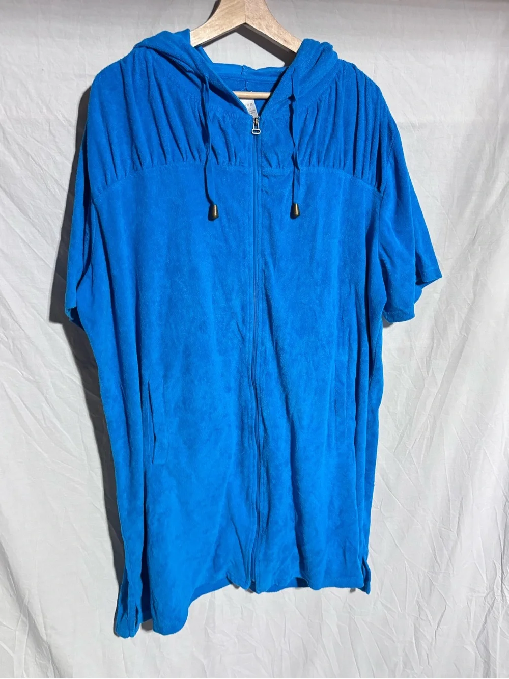 Swimsuits for All blue terry cloth swim cover towel One Size